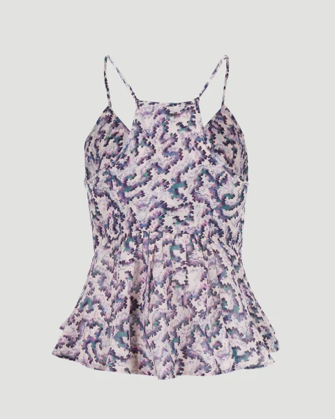 Lirhetta Top in Ecru and Purple — снимка 3