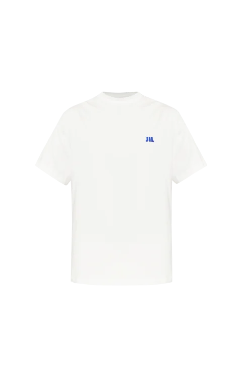 White T-Shirt with Embroidered Logo