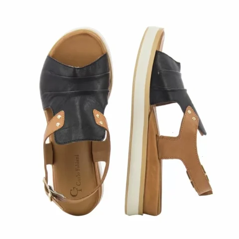 Дамски Сандали На Платформа CARLO FABIANI – 133.1087 BLACK/COCONUT 01 — снимка 5