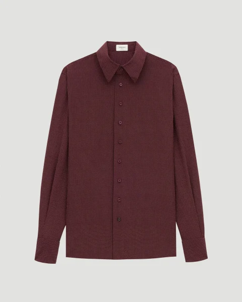 Shirt in Dotted Silk Crepe de Chine