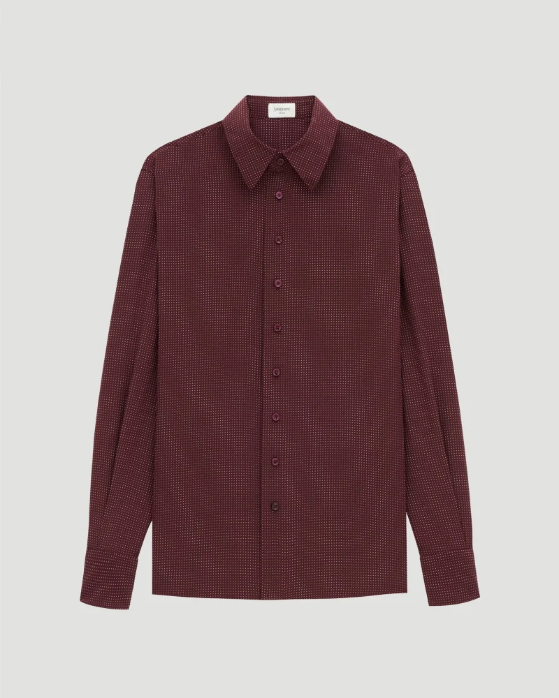 Shirt in Dotted Silk Crepe de Chine