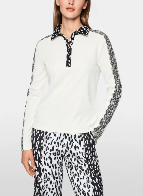 Полошърт с контрастни детайли Marc Cain Sports