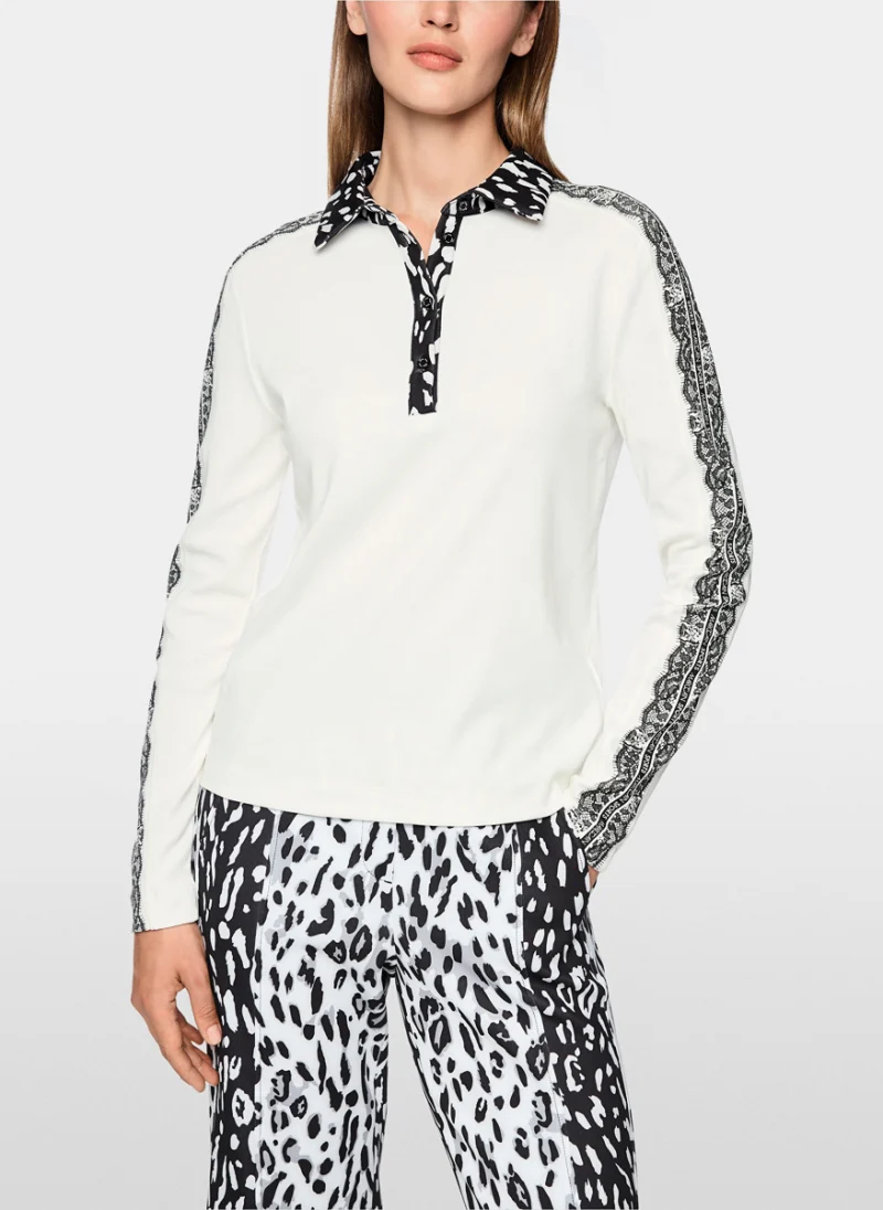 Полошърт с контрастни детайли Marc Cain Sports