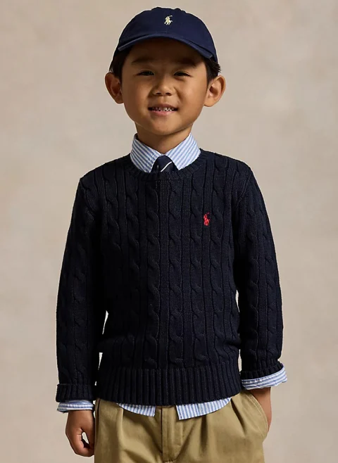Пуловер 'Cable-Knit' Ralph Lauren Kids 2-7