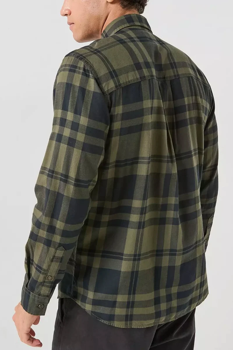 Риза Jjjames Flannel L/S 12299163 19-0414 TCX forest night — снимка 2