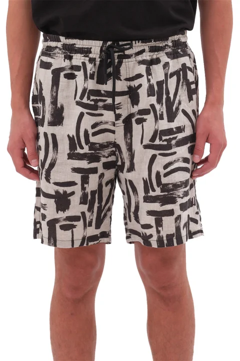 Бермуда Abstract Printed Linen DLMB000115 black