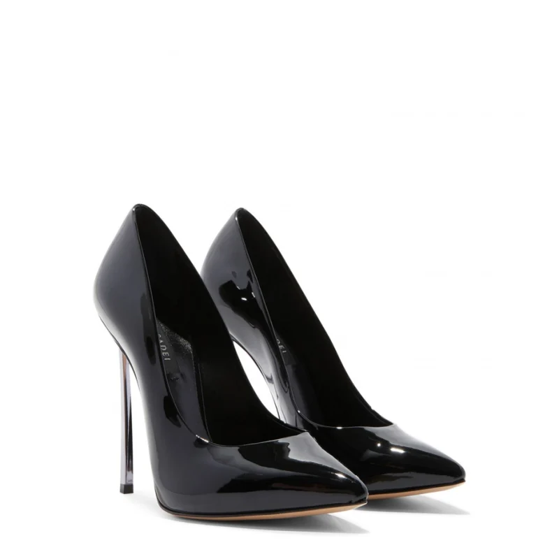 Дамски черни обувки с ток "Blade" Casadei — снимка 8