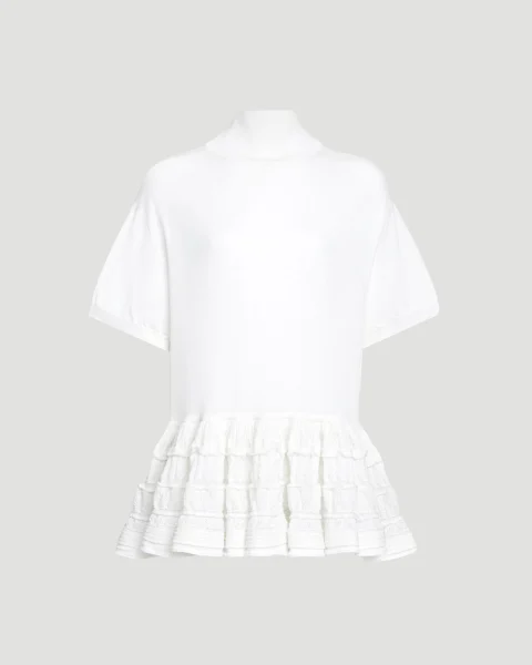 Wool Crinoline Top in White