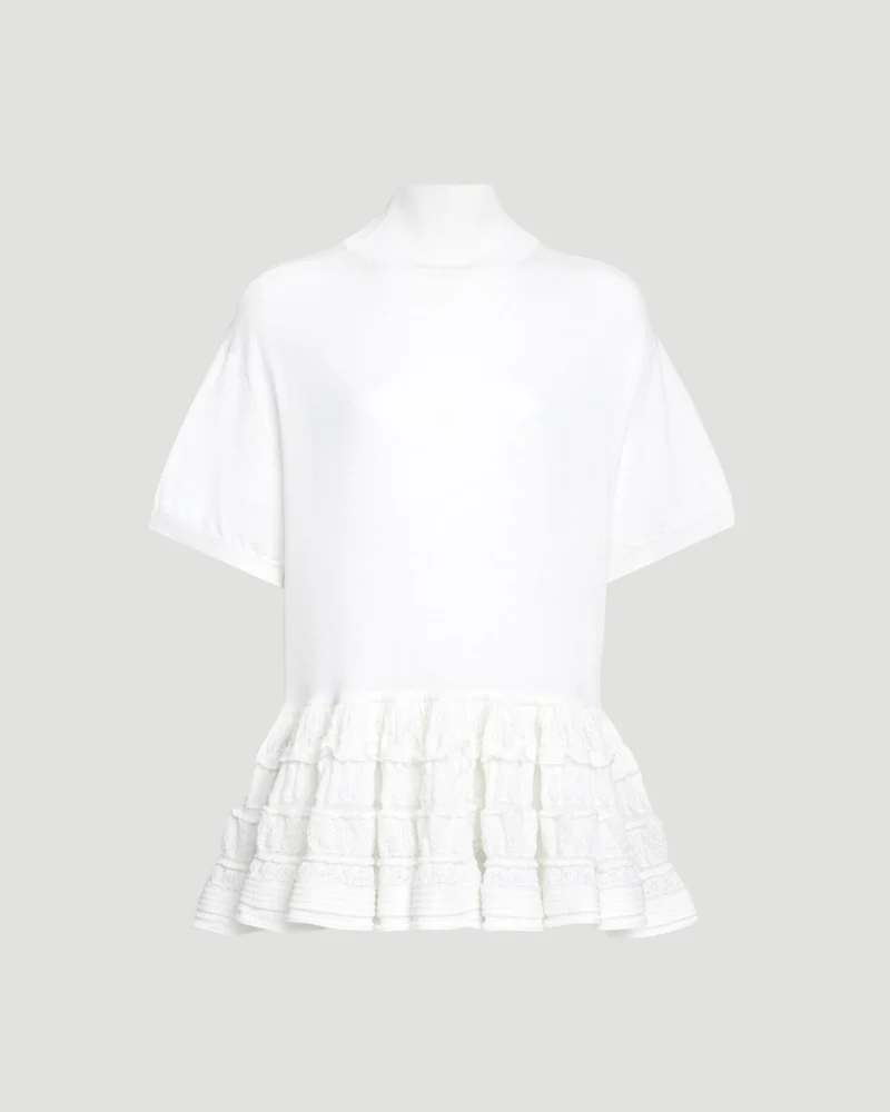 Wool Crinoline Top in White