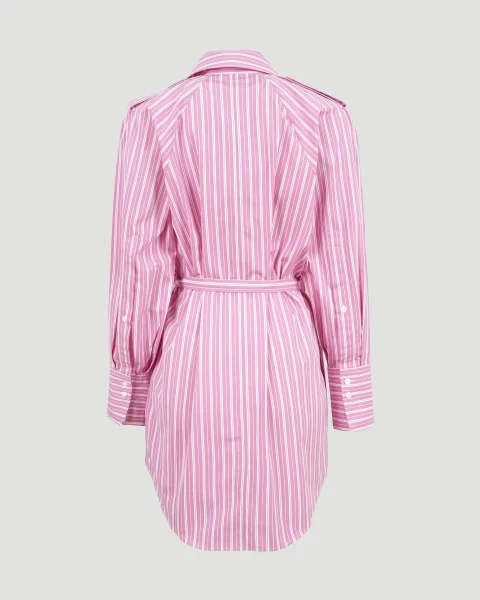 Striped Shirt Dress in Pink — снимка 5