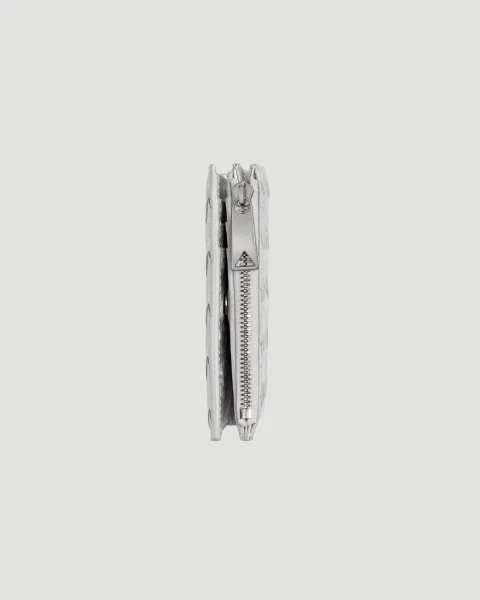 Intrecciato Small Bi-Fold Wallet in Silver — снимка 3