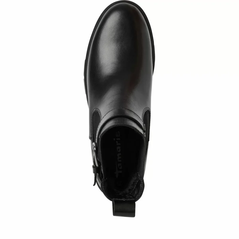 Дамски Боти На Ток TAMARIS – 1-25447-43-003 BLACK LEATHER — снимка 5
