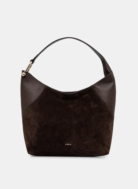 Велурена чанта Furla Lara Тoni Espresso
