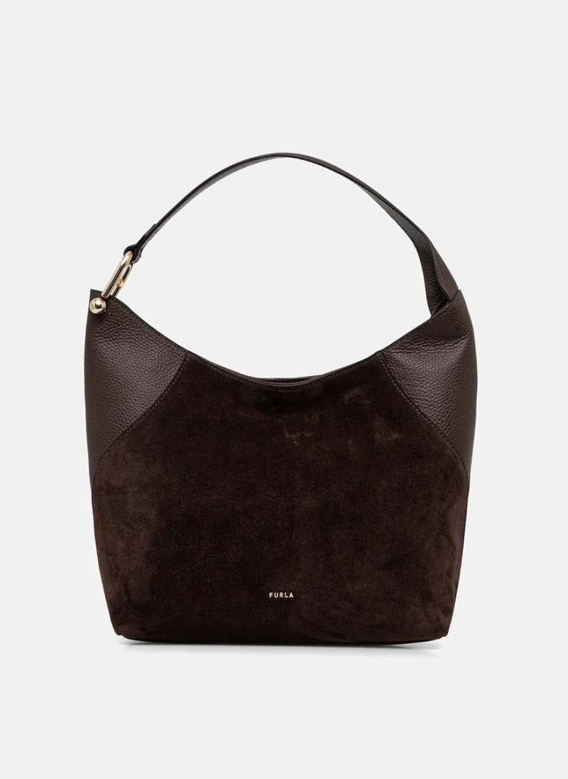 Велурена чанта Furla Lara Тoni Espresso