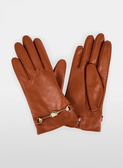 Кожени ръкавици с метален детайл Marc Cain Collections — снимка 2