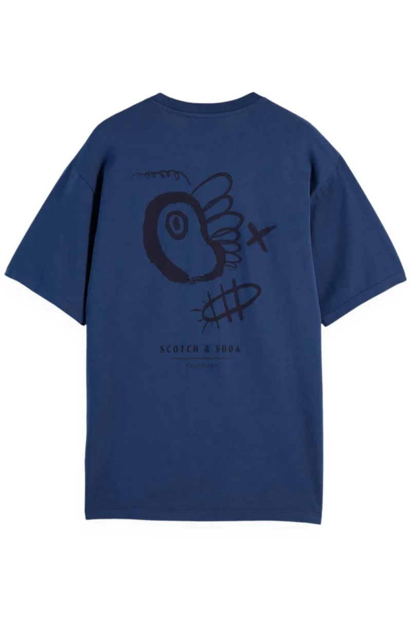 T-Shirt Regular Fit Front And Back Artwork 180049 SC4010 sky blue — снимка 2