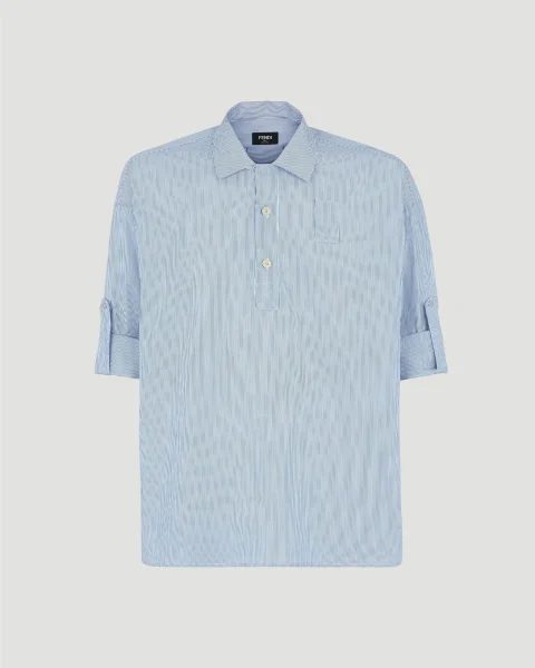 Light Blue Striped Cotton Shirt