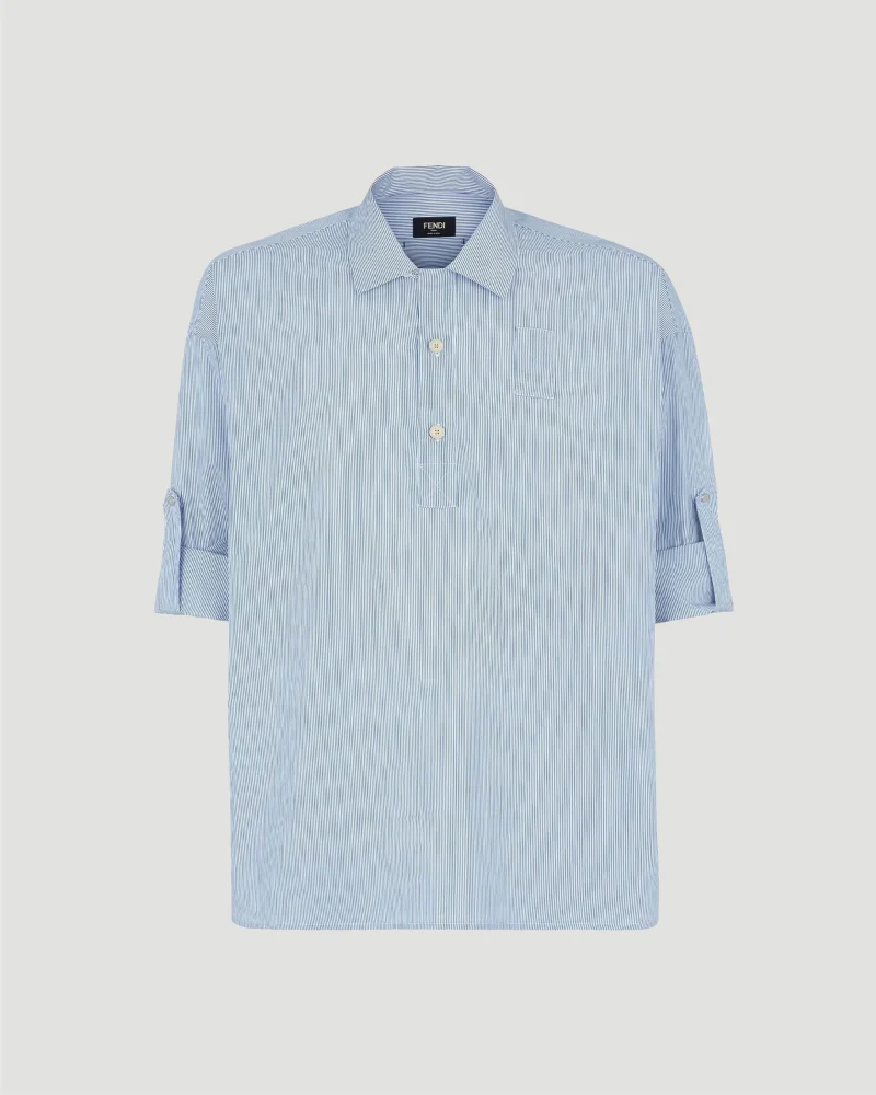 Light Blue Striped Cotton Shirt