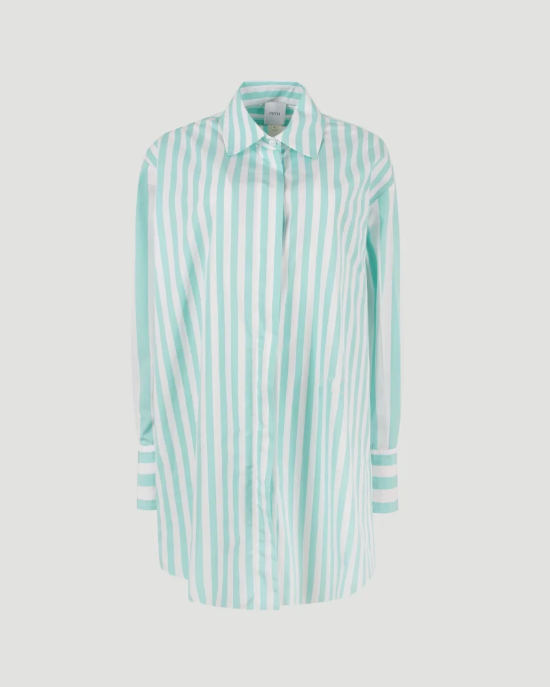 Striped Mini Shirt with Logo