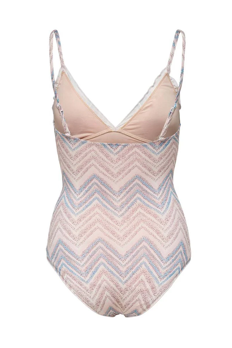 Бански Onlandrea Ruffle Swimsuit 15251601 13-1409 tcx seashell pink — снимка 2