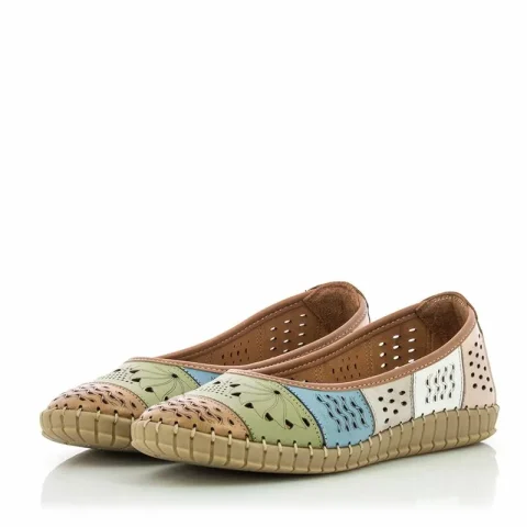 Балерини VERONELA – 398.721 TAN MIX — снимка 2