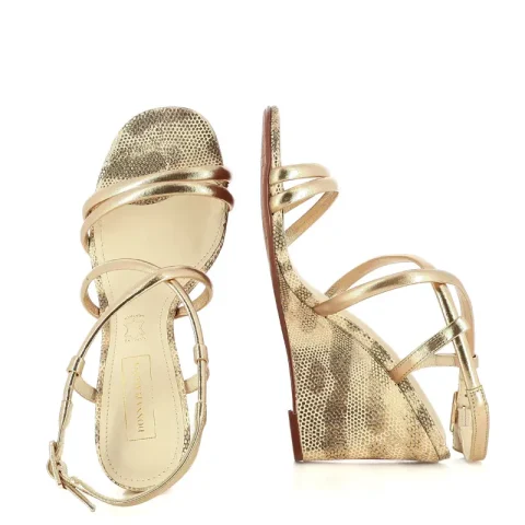 Дамски Сандали На Платформа DONNA ITALIANA – 11967 SALERNO LIGHT GOLD — снимка 4
