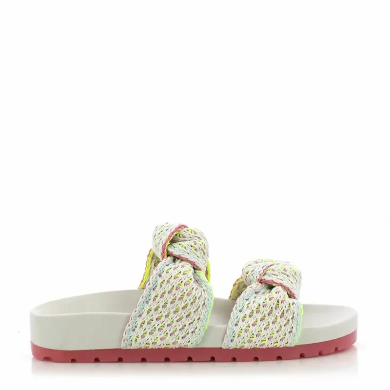 Дамски Плажни Чехли PETITE JOLIE – PJ7315 KNIT FLAT OFF WHITE