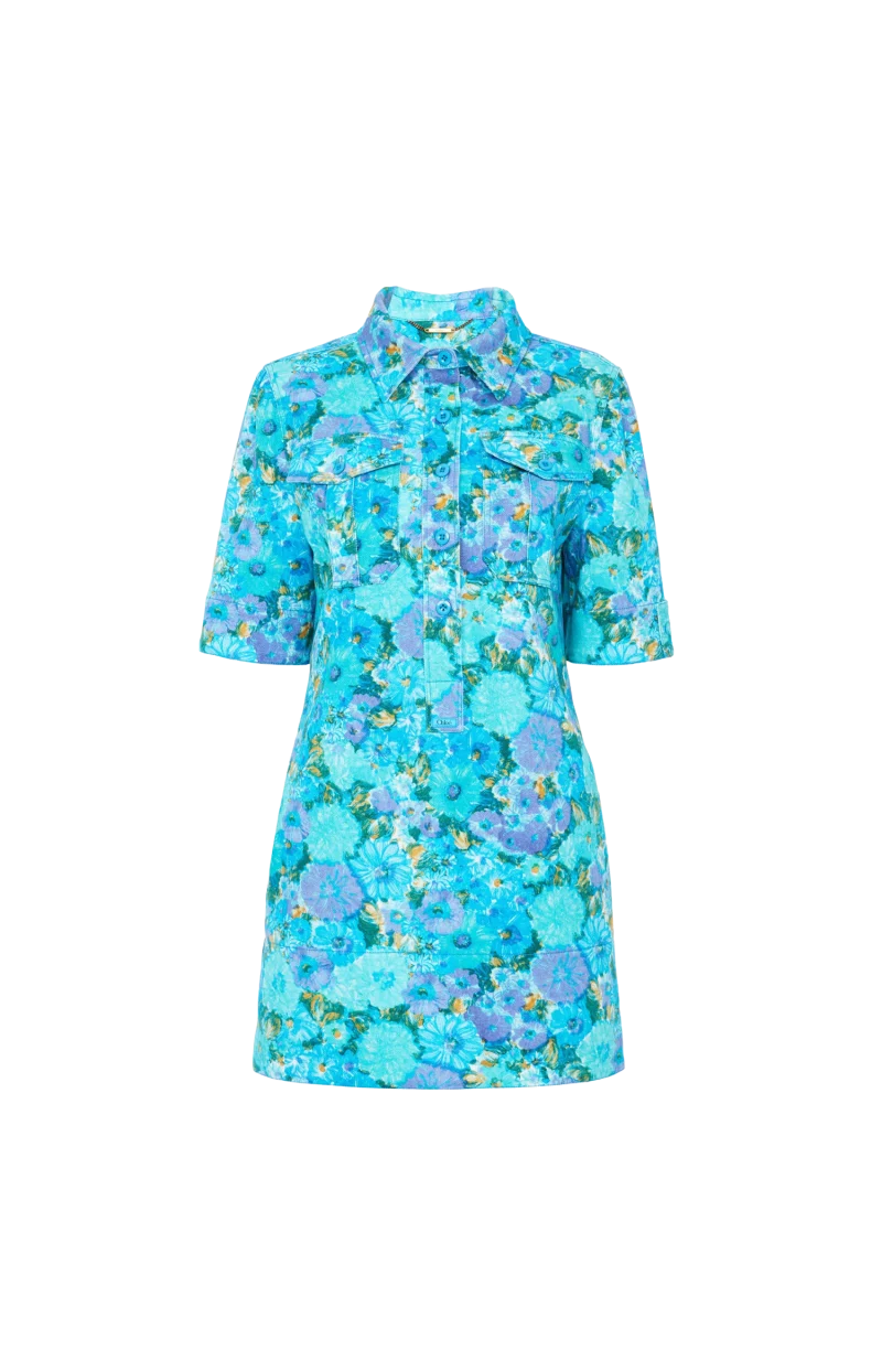 Mini Polo Dress in Cotton Drill
