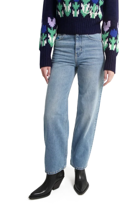 Wide-Leg Jeans in Light Blue Denim — снимка 2