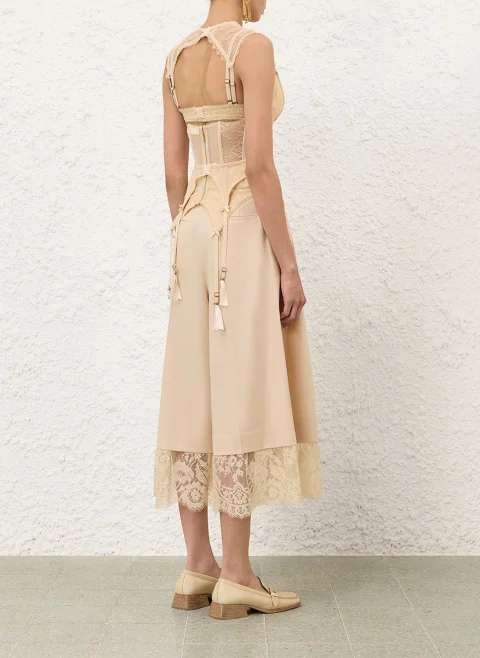Широк панталон със скъсена дължина 'Valiant Lace Culotte' Zimmermann — снимка 3