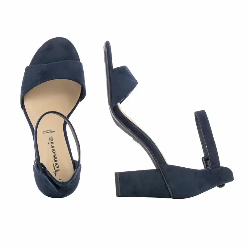 Дамски Сандали На Ток TAMARIS – 1-1-28396-20 807 NAVY SUEDE — снимка 5