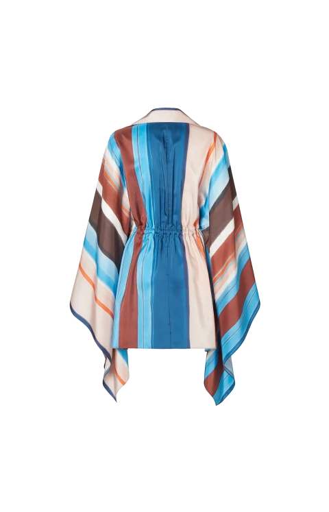 Multicolor Striped Silk Dress — снимка 2