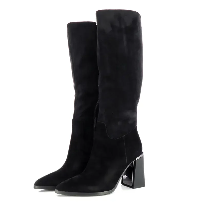 Ботуши На Ток CARLO FABIANI – 115921 BLACK SUEDE — снимка 3