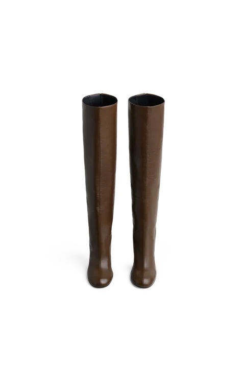 Slouchy High Boot in Bronze — снимка 2
