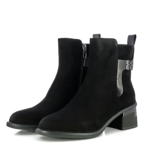 Дамски Боти На Ток CARLO FABIANI – 19555538 BLACK SUEDE — снимка 3