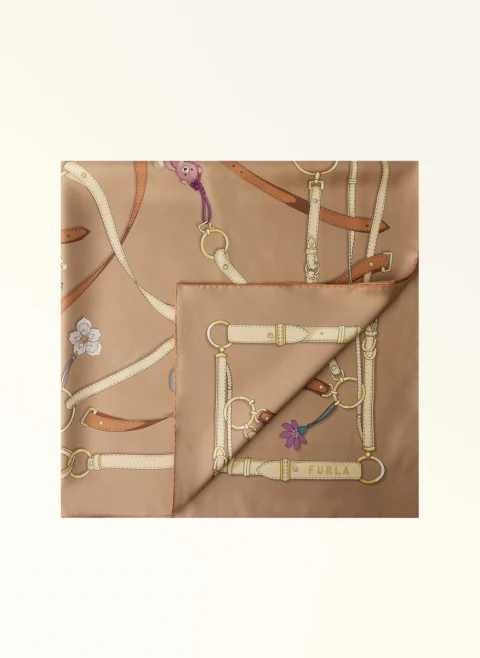 Копринен шал Furla Tortona Toni Toffee
