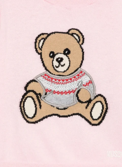 Пуловер с бродерия 'Teddy Bear' Moschino Kids — снимка 4