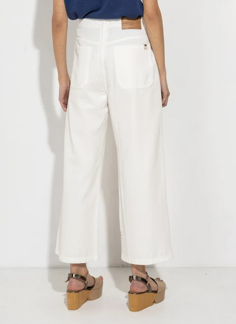 Панталон от деним с бродерия Weekend Max Mara Wkdadunco — снимка 3