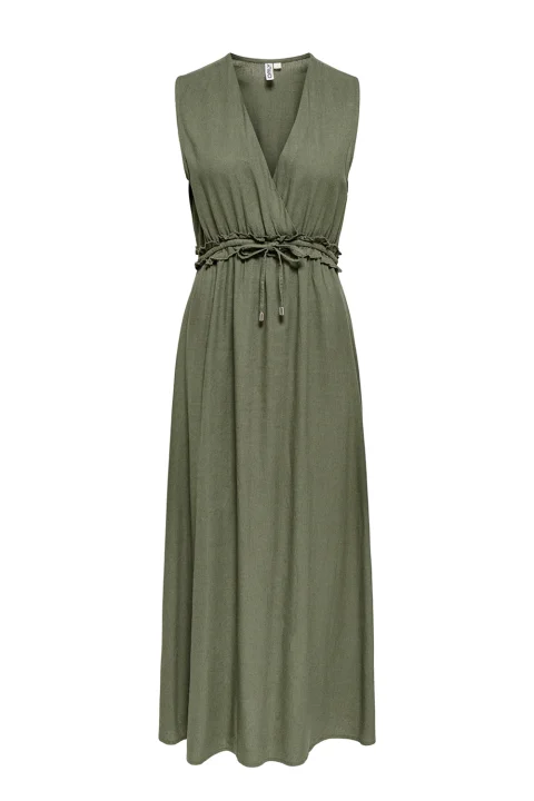 Рокля Onlgoa Sl Linen Bl Long Cc 15363694 18-0516 TCX smokey olive