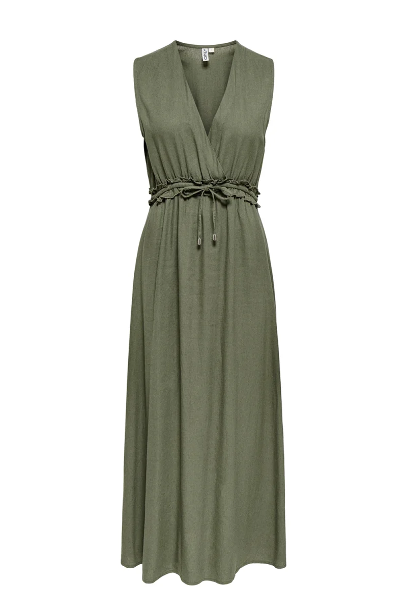 Рокля Onlgoa Sl Linen Bl Long Cc 15363694 18-0516 TCX smokey olive