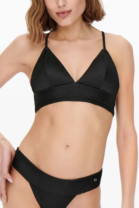 Бански Onlbobby Life Rib Bikini Top 15223709 C-N10 black — снимка 2