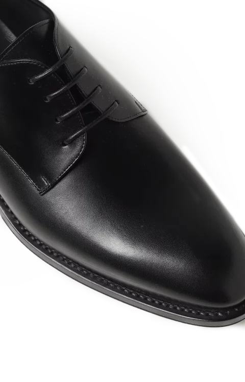 Adrien Leather Derby Loafers in Black — снимка 4