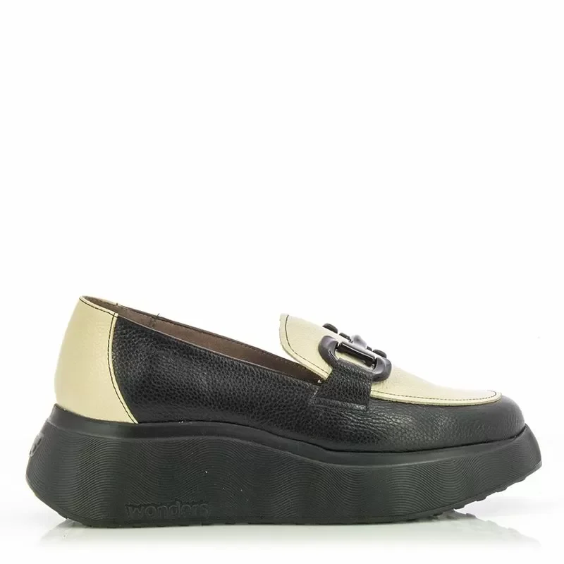 Дамски Обувки На Платформа WONDERS – A-3604 MONTREAL WILD NEGRO/CREAM
