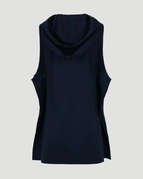 Classic Refined Wool Stretch Hooded Vest