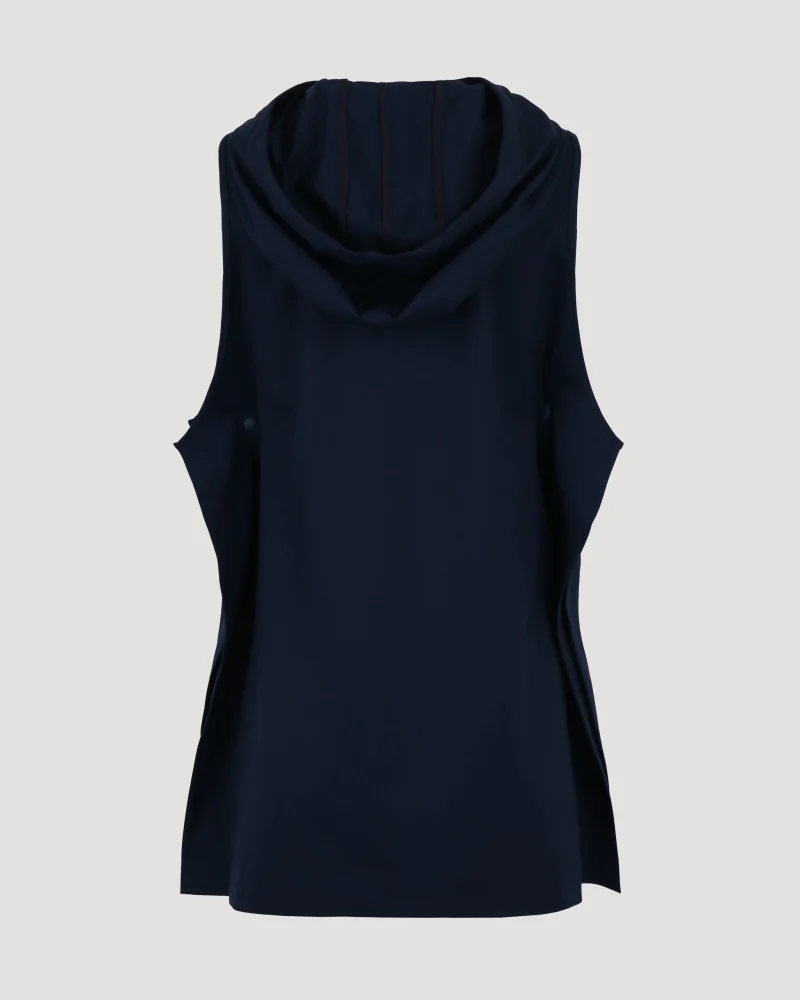 Classic Refined Wool Stretch Hooded Vest
