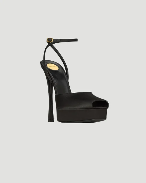Le Scandale Platform Sandals in Satin Crepe — снимка 2