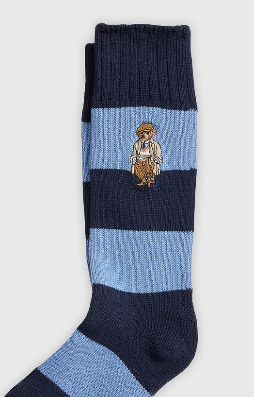 Раирани чорапи от вълнен бленд Polo Bear — снимка 2