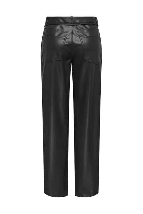 Панталон Onlgianna-Story Mw Faux Lea Pnt 15351275 19-3917TCX blackened pearl — снимка 2