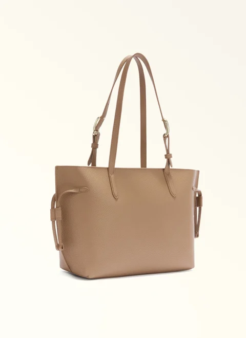 Кожена 'Tote' чанта Furla Ava Toffee Nero — снимка 2