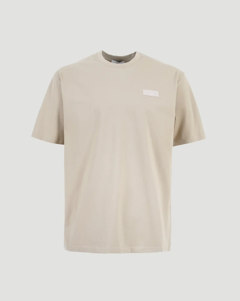 T-Shirt in Beige Cotton with Givenchy Paris Gros Grain